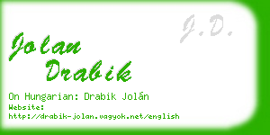jolan drabik business card